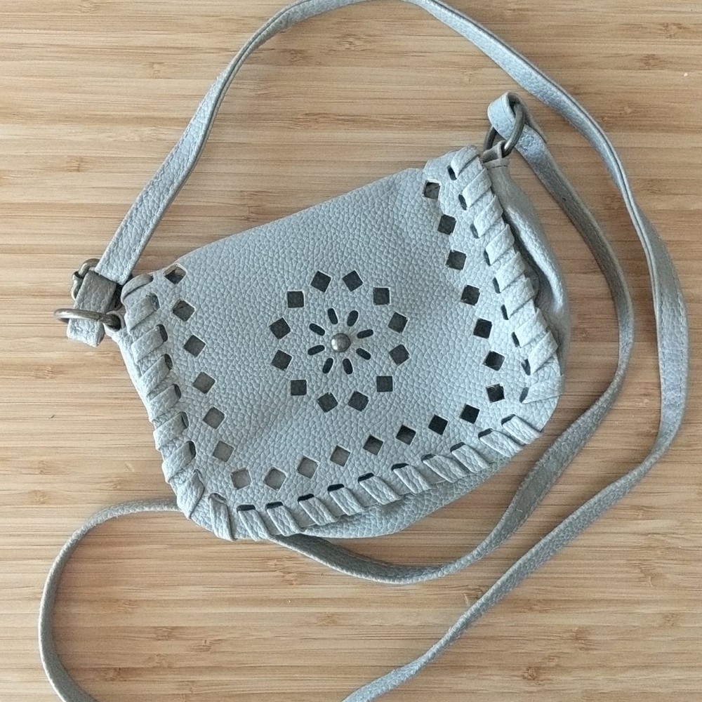 Mossimo Grey Diecut Mini Crossbody Purse